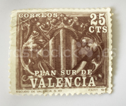 Sello de 25 céntimos Plan Sur de Valencia