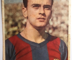 Lámina de Biosca Defensa central del C.F. Barcelona 1950