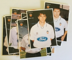 14 Postales de los jugadores del Valencia CF temporada 97/98