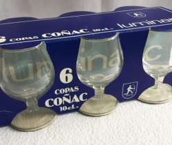 Caja de 6 copas de coñac años 70/80 Luminarc 10 cl cognac Vintage