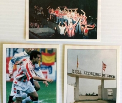 Lote 3 cromos de la Real Sporting de Gijón Su historia en cromos. Milano Sport. Cromosol.
