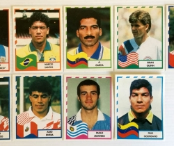Lote 9 cromos Copa América 1995 Mundicromo