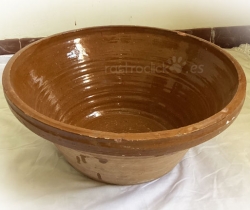 Antiguo barreño o lebrillo de barro años 50