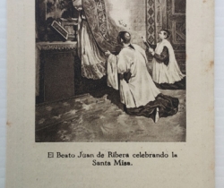 El Beato Juan de Ribera celebrando la Santa Misa – Con esquela en reverso – 1932