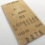 Billete ferroviario suizo Vevey-Lausanne 1982