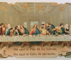 Estampa Recuerdo de la Primera Comunión – Imagen última cena – Valencia 1926