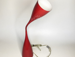 Flexo rojo de Escritorio – Estilo Pop Space Age, cuello cisne