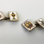 Gemelos de cadena de naipes baraja española