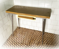 Mesa de Cocina Extensible Tipo Libro Vintage Años 70