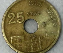 Moneda 25 pesetas País Vasco España 1993