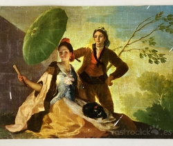 Postal nº 50 El quitasol de Goya Museo del Prado Escudo de Oro 1962