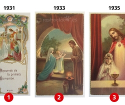 Lote 3 estampas Recuerdo de la Primera Comunión – Valencia – Años 1931, 1933 y 1935