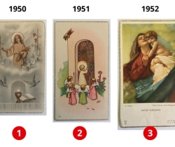 Lote 3 estampas Recuerdo de la Primera Comunión – Valencia – Años 1950, 1951 y 1952