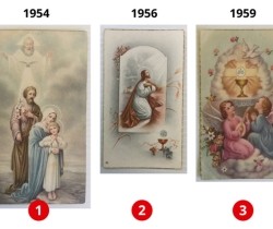 Lote 3 estampas Recuerdo de la Primera Comunión – Valencia – Años 1954, 1956 y 1959