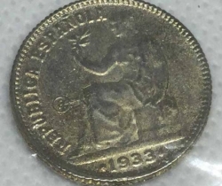 Reproducción de moneda de 1 peseta República Española 1933 – Precintada