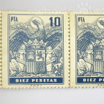 Lote de 2 sellos Timbre Móvil de 10 pesetas