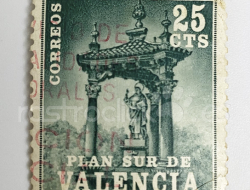Sello de 25 pesetas Plan Sur de Valencia