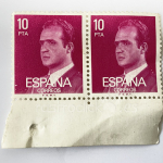 Lote de 2 sellos de Correos 10 pesetas Juan Carlos I Rey de España