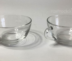 Tazas de café Duralex de vidrio con asa años 70