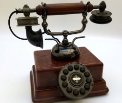 Teléfono fijo de madera diseño Vintage Retro – año 2000