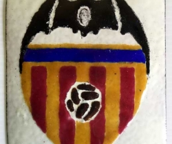 Escudo Valencia CF hecho con esmalte al fuego