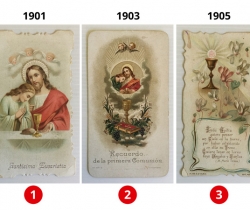 Lote 3 estampas Recuerdo de la Primera Comunión – Valencia – Años 1901, 1903 y 1905