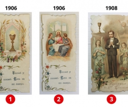 Lote 3 estampas Recuerdo de la Primera Comunión – Valencia – Años 1906 y 1908
