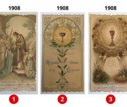Lote 3 estampas Recuerdo de la Primera Comunión – Valencia – Año 1908