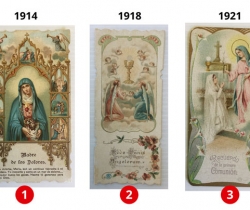 Lote 3 estampas Recuerdo de la  Primera Comunión – Valencia – Años 1914, 1918 Y 1921