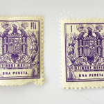 Lote de 2 sellos fiscales de 1 peseta Timbre móvil