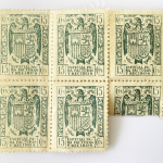 Lote de 5 sellos fiscales Timbre Móvil de 15 céntimos